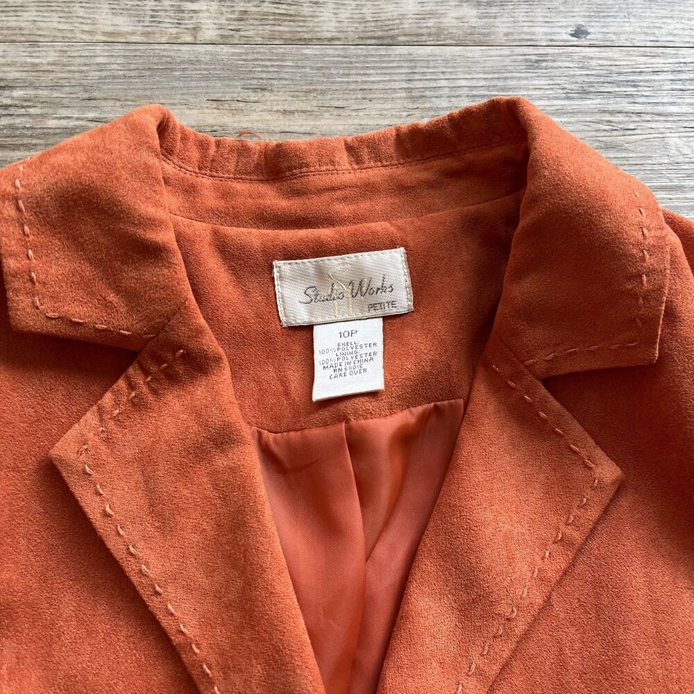 Halloween Fall Jacket Medium Button Up Orange Vintage NWT - Picture 5 of 13